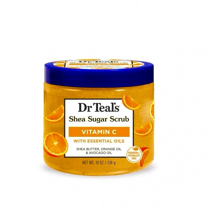 Dr Teal’s Shea Sugar Scrub, Vitamin C With Shea Butter, Orange Oil & Avocado Oil