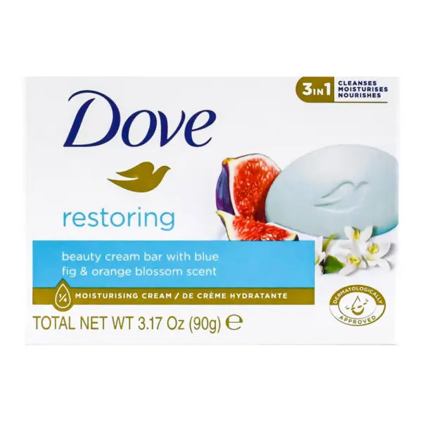 Dove Restoring Blue Fig & Orange Blossom Scent Bar 4x90g Pack