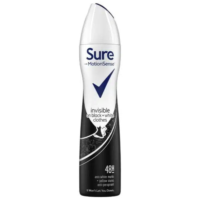 Sure Women Invisible on Black + White Cloth Deodorant Spray 250ml