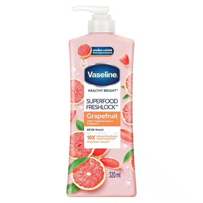 VASELINE Healthy Bright Superfood Freshlock Body Lotion Grapefruit Scent 320 ml.